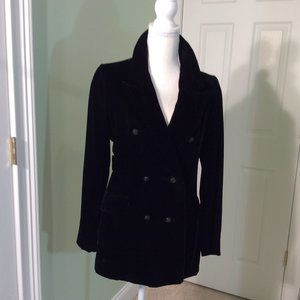 Vintage Black Velvet Blazer by Orlando Piluso, Size 6-8